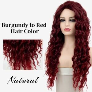 SOLD!!! Long Wavy Burgundy Wig